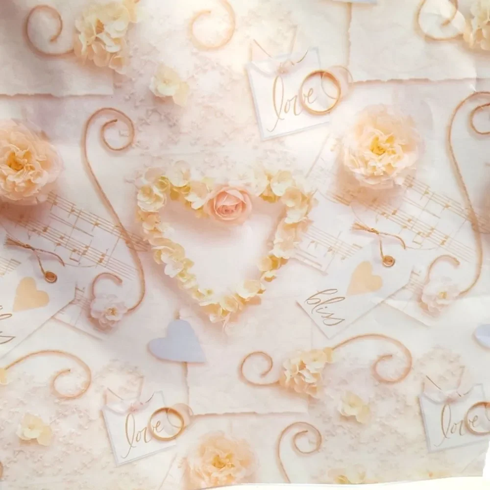 Vintage Hallmark Shabby Chic Love Wedding Bridal Shower Gift Wrap